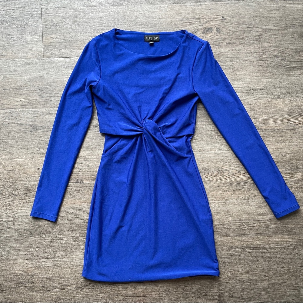 Top shop long sleeve cut out body con dress